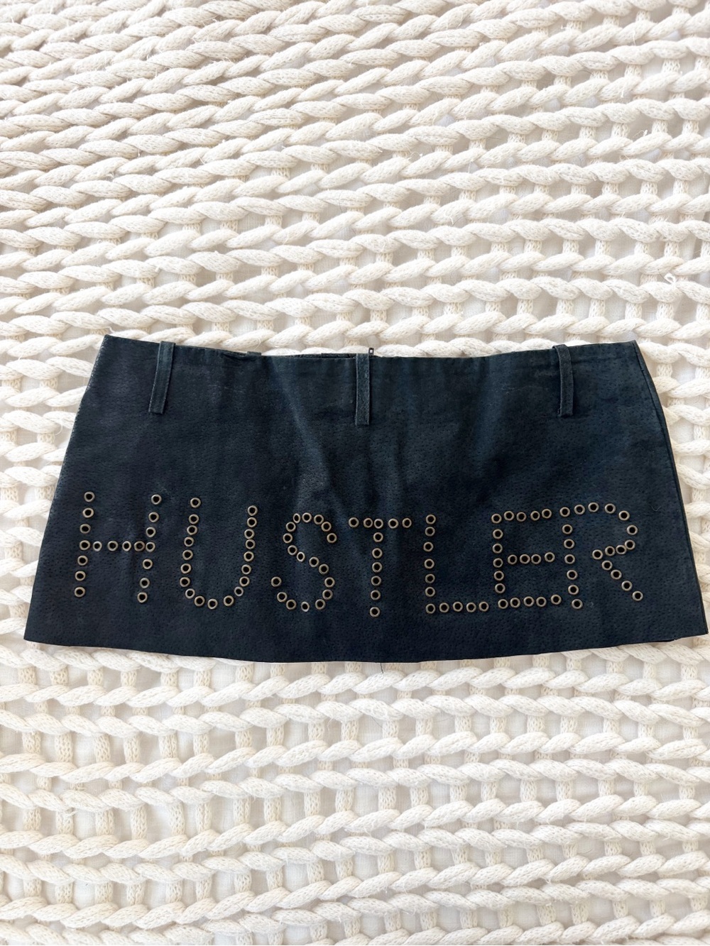 Vintage leather Black Studded hustler Mini Skirt - Womens - Picture 2 of 8
